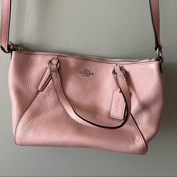 Coach Handbags - COACH F27596 Pebbled Leather Mini Kelsey Satchel Crossbody Light Pink